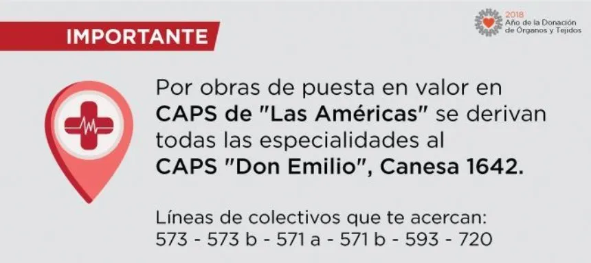 Noticias de Mar del Plata. Servicios del CAPS Las Américas se trasladan al CAPS de Don Emilio