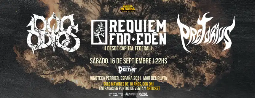 Actividad en General Pueyrredon. Requiem For Eden,1000 Odios y Pretoruis a puro metal en Mar del Plata