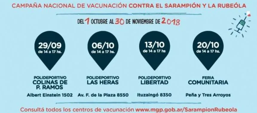Noticias de Mar del Plata. Campaña de Vacunación contra el Sarampión y la Rubéola