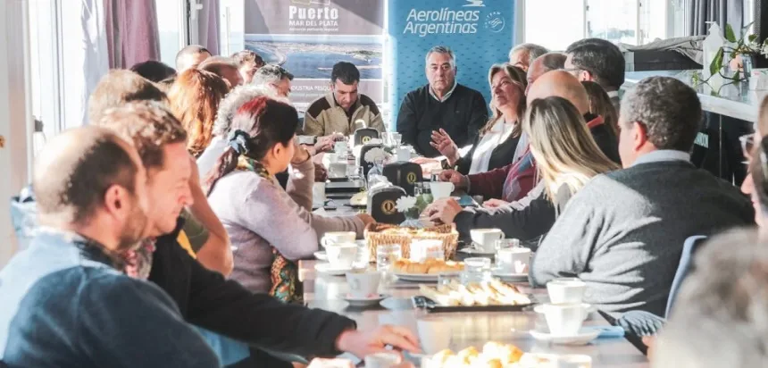 Encuentro entre Aerolíneas Argentinas y el sector portuario de Mar del Plata en General Pueyrredon. Noticia de Región Mar del Plata