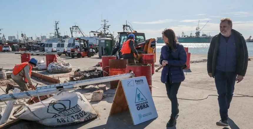 Fernanda Raverta y Gabriel Felizia recorrieron obras en el Puerto de Mar del Plata en General Pueyrredon. Noticia de Región Mar del Plata