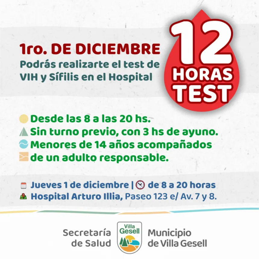 Jornada “12 horas test” en el día mundial de respuesta al VIH-SIDA en Villa Gesell. Noticia de Región Mar del Plata