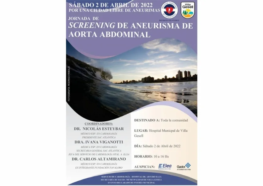 Jornada de screening de aneurisma de aorta abdominal en Villa Gesell. Noticia de Región Mar del Plata