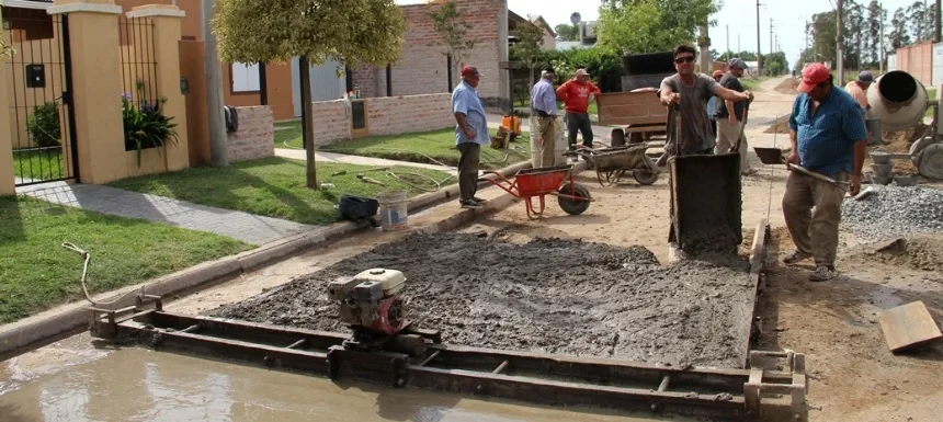 Obras de Pavimento en el Barrio Maldonado en Loberia. Noticia de Región Mar del Plata