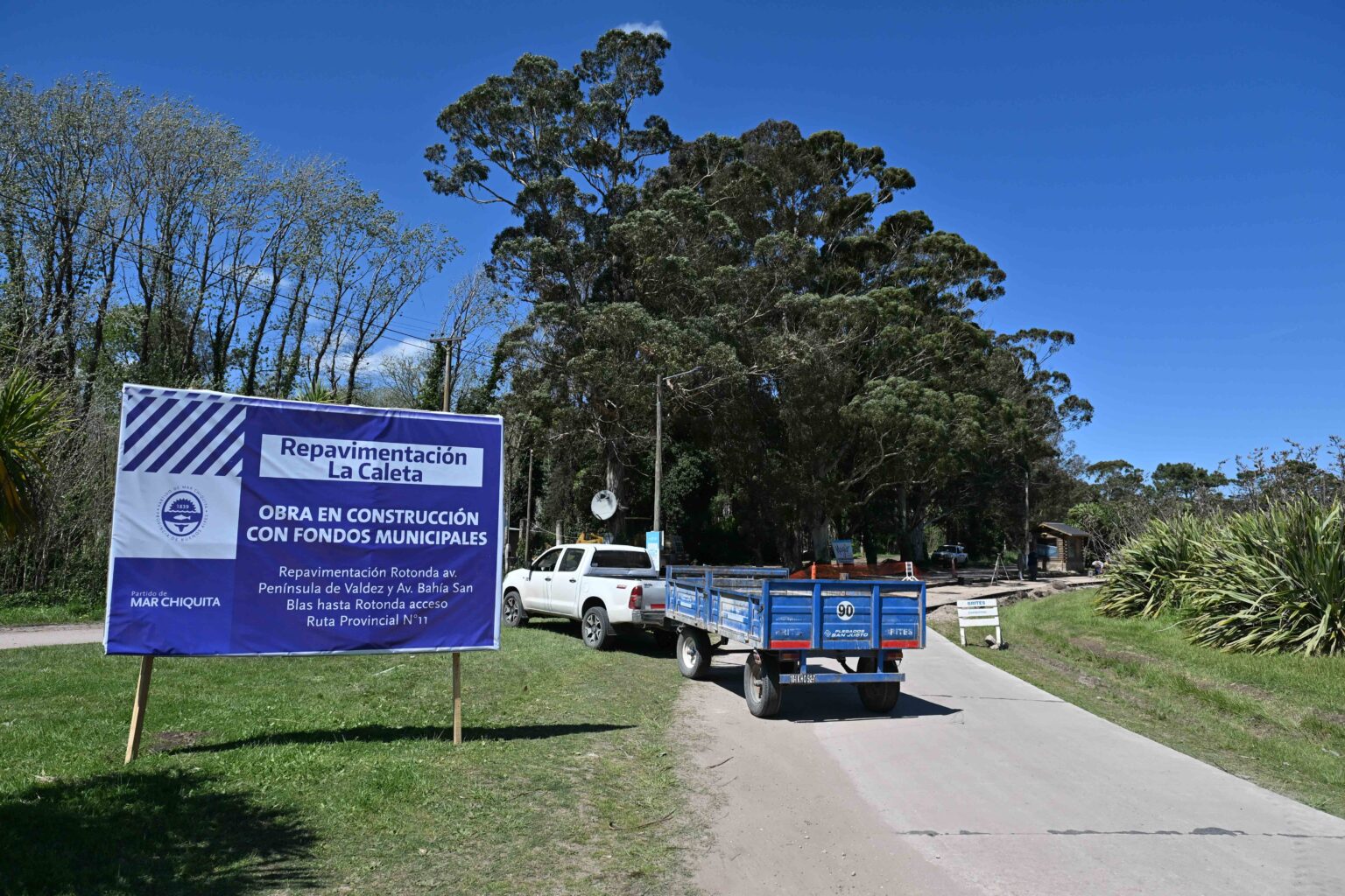 Noticias de Mar Chiquita. Repavimentación en La Caleta