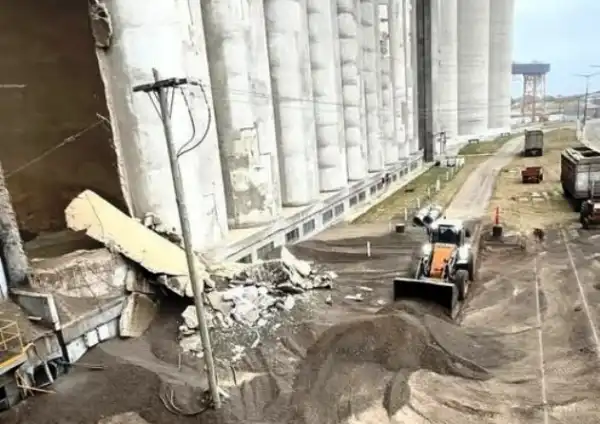 Necochea. Cedió un silo en el puerto de Quequén: solo hubo daños materiales