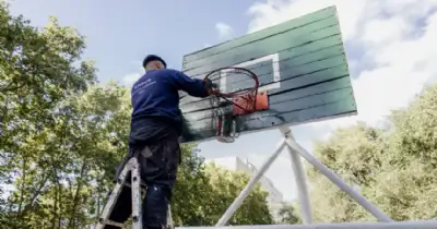 General Pueyrredon. Importantes trabajos en Plaza Peralta Ramos