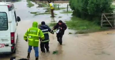 Necochea. Necochea monitorea el temporal y no reporta evacuados