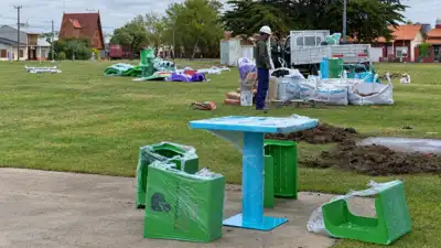 Miramar - Avanzan los trabajos para renovar la Plaza Garibaldi de Miramar