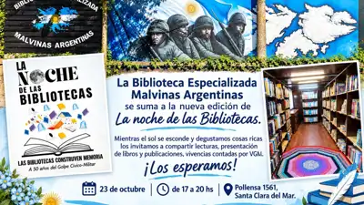 Biblioteca Malvinas Argentinas abre sus puertas en la Noche de las Bibliotecas