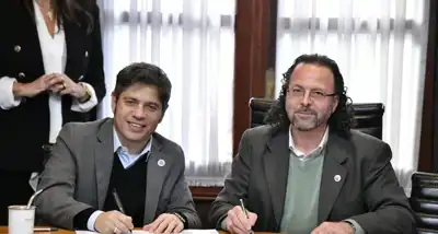 Kicillof firma convenios de ciencia y agro en Uruguay y asiste al Congreso Panamericano